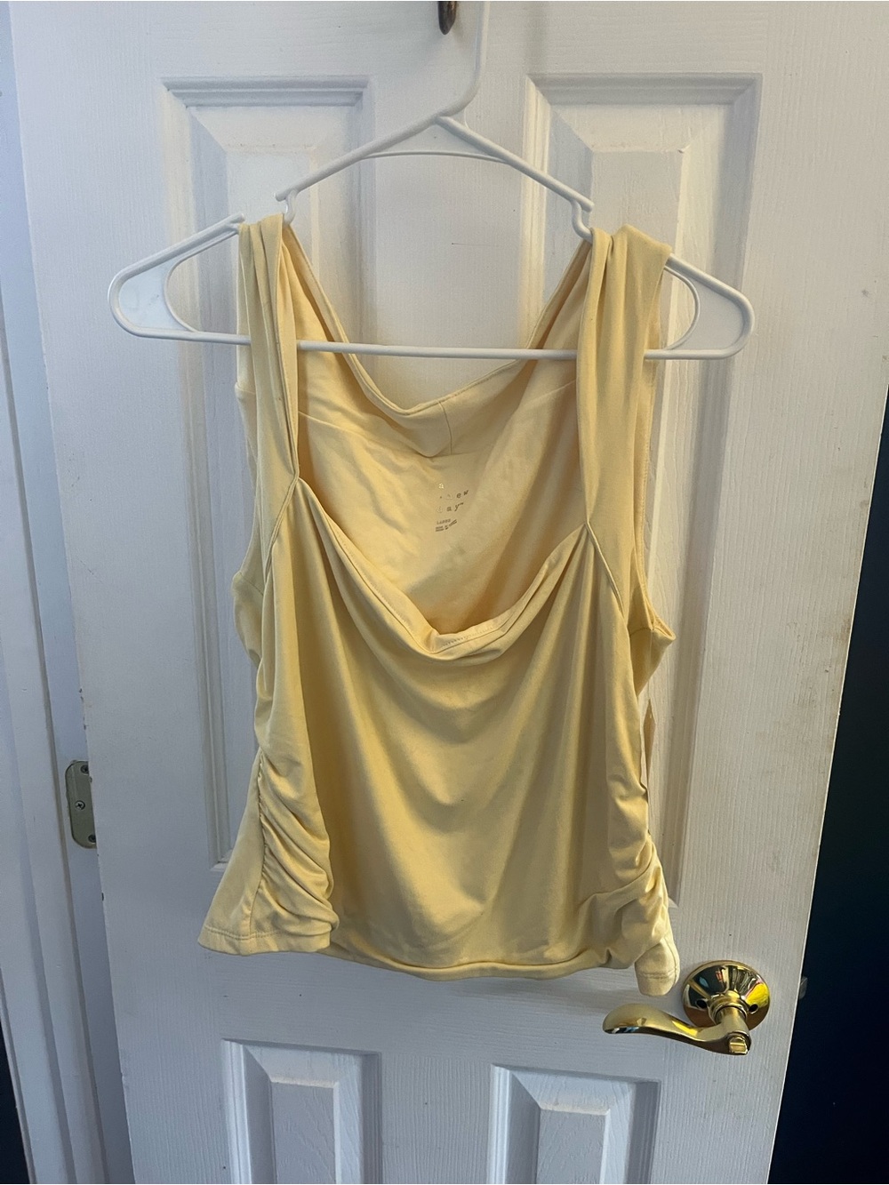 Butter yellow square neck top